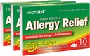 SaluteA2Z® Allergy Relief | Cetirizine 10mg | All Day Allergy Relief | Indoor & Outdoor | Relief from Itchy Throat, Sneezing, Runny Noses (10 Count (Pack of 3))