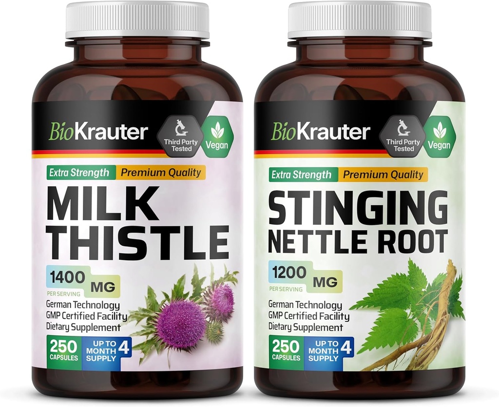 BIO KRAUTER Latte Thistle 250 capsule & Sting Nettle 250 capsule