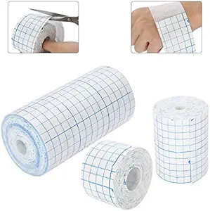 Mesh traspirante nastro adesivo adesivo Bandage Roll Film Dressing Second Skin Healing Protective Adhesive Antibacterial Bandages Nonwoven flessibili 3,9inch*34foot (10cm*10m) (4inch*10,9yard)