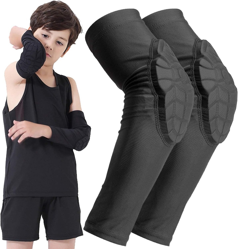 Bambini giovani 5-15 anni braccio imbottito ginocchio compressione gamba protettiva