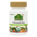 NaturesPlus Fonte di Life Garden Vitamin K2-60 Capsule Vegan, Confezione da 2 - Supporto Bone - Certificato Organico, Non OGM, Gluten Free - 120 Total Servings