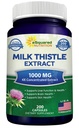 aSquared Nutrition Milk Thistle Supplemento 1000mg-200 Capsule, Max Strength 4X Concentrated Extract 4:1 Milk Thistle Seed Powder Herb Pills, 1000 mg Silymarin Extract for Liver Support, Cleanse, Detox