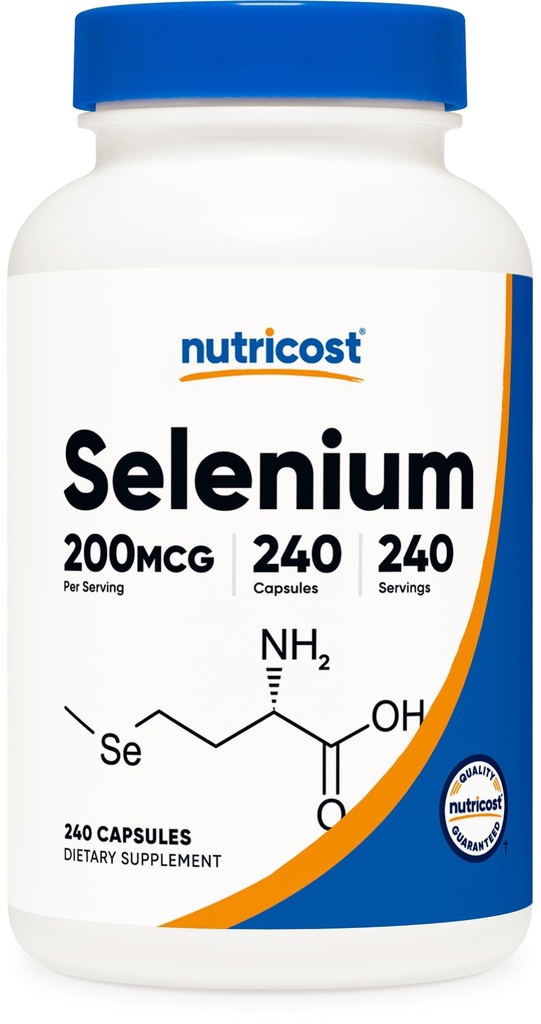 Nutricost Selenium 200mcg, 240 Capsule Vegetariani, Non OGM, Gluten Free L-Selenomethionine