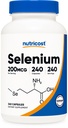 Nutricost Selenium 200mcg, 240 Capsule Vegetariani, Non OGM, Gluten Free L-Selenomethionine