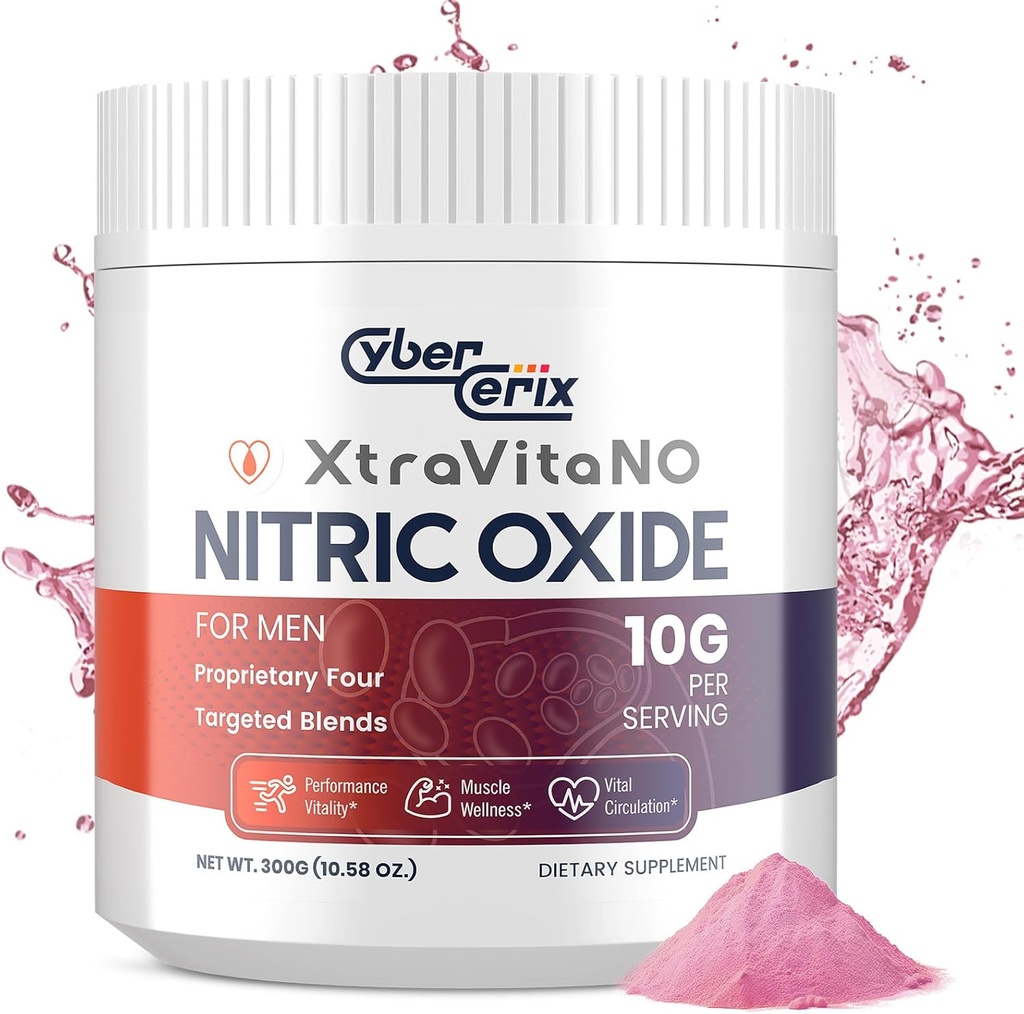 Nitric Oxide Supplemento per gli uomini - Polvere Nitric Oxide Booster per cuore, Circolazione, Flusso di sangue, Energia, Endurance - 10g Per Serving, 30 Serve