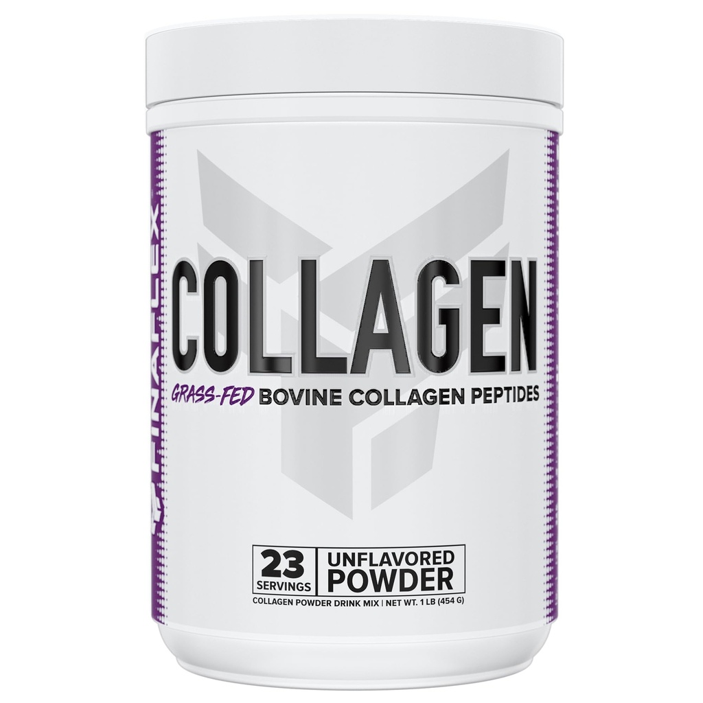 Collagene puro FINAFLEX, non aromatizzato - 1 lb - Supporta capelli, pelle, unghie e giunti - 19g di Peptidi di collagene di bovini a base di erba - 23 Serve