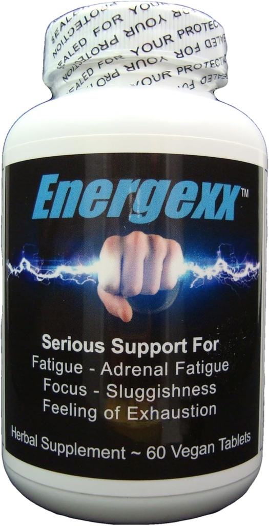 Energexx - Serious Adrenal Support/Fatigue, Focus, Sluggishness, Energy Booster con Ginger, Ashwagandha e Rhodiola Rosea.