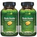 Irwin Naturals Brain Awake - 60 Liquid Softgels, Confezione da 2 - Prestazioni Mentali migliorate, Focus aumentato, Clarity & Concentration - Booster nootropic con L-teanina, Bacopa, MCT