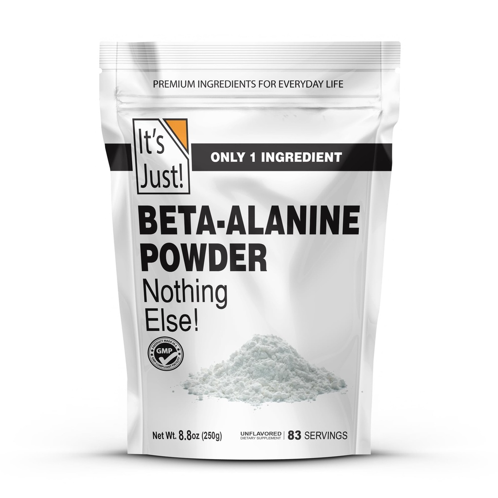 E' solo! - Beta-Alanine Powder, Pre-Workout Supplement, 250g Bulk, Non aromatizzato, 3000mg Per Serving (250g / 83 Serve)