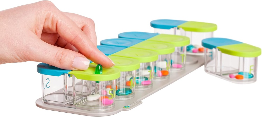 Sagely Smart Active Weekly Pill Box Organizer- AM/PM Pill Planner con app gratuita e 7 Pod rimovibili