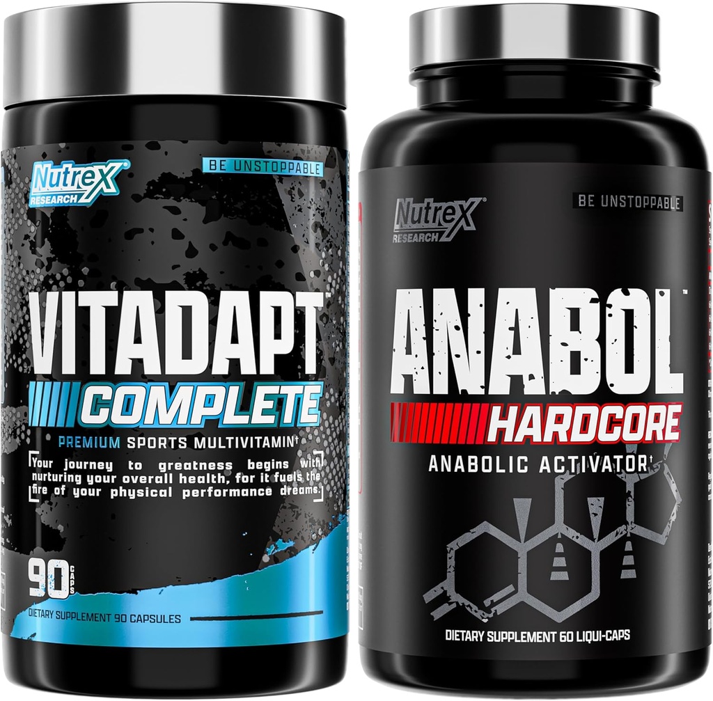 Ricerca Nutrex Anabol Hardcore & Vitadapt Multivitamin sport completo con KSM-66 Ashwagandha