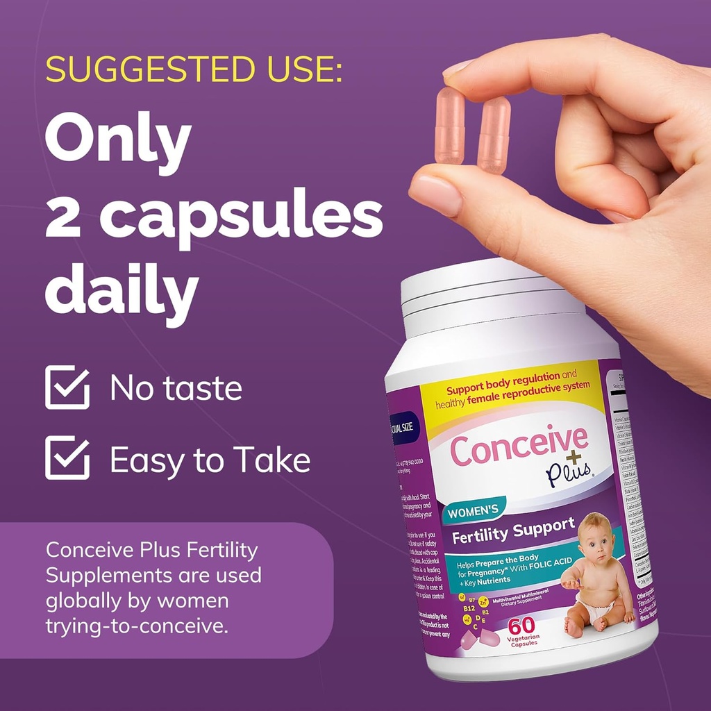 CONCEIVE PLUS Fertilità Integratori per Donne e Uomini | Supporto per fertilità da 30 giorni Bundle | Vitamine di fertilità Premium per Concezione maschile e femminile | 2 x 60 capsule morbide