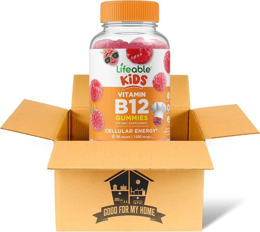 Vitamina B12 Gummies Bundle. Include una bottiglia 90 ct vitabile bambini vitamina B12 Gummies. Integratore alimentare, senza glutine, non Gmo e masticabile B12 vitamine Gummies. Viene con un buono per la mia scatola di casa!