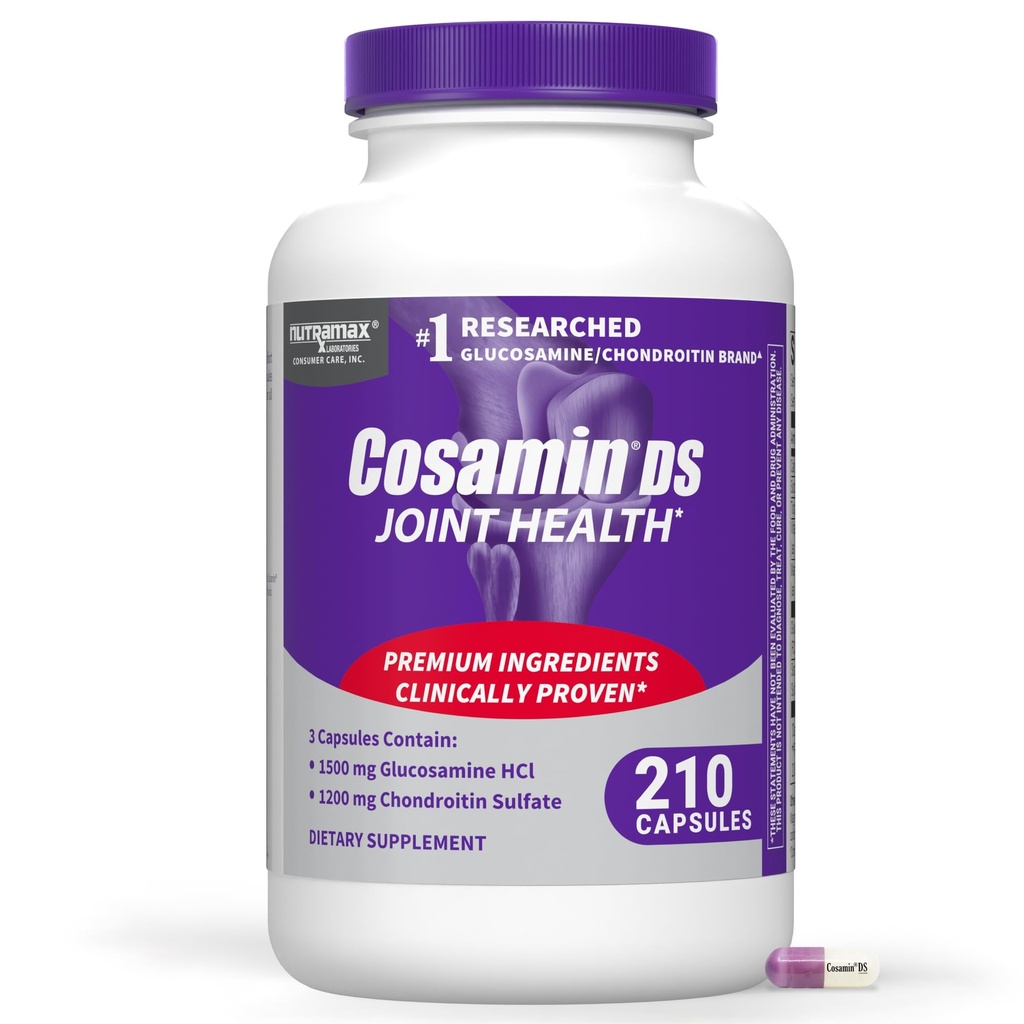 Nutramaxmaxmin® DS Joint Health Supplement con Glucosamine & Chondroitin per la salute comune degli uomini e delle donne, 210 capsule