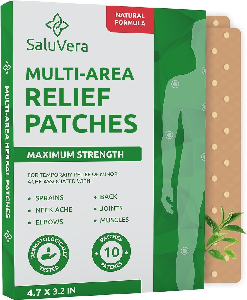Patch - Extra Large Heat Patches - Massima resistenza naturale & Joint Relief Back Patches - Fast-Acting, Gentle on Skin, Hot Patches for Back, Shoulder, Neck, Knee & Foot, 10 Pack (L)