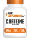 BulkSupplements.com Caffeina 200mg Capsule - Integratori di caffeina, Pillole di caffeina 200mg - per il supporto energetico, 1 Caffeina Capsule per Serving, 120 Capsule (Pack of 1)