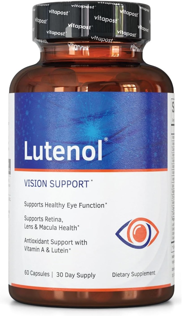 | Natural Vision Support Supplemento con Vitamine Occhiali, Lutein & Zeaxanthin, Vitamina A & Zinc per Supportare Retina, Lens & Macula Health. 60 capsule