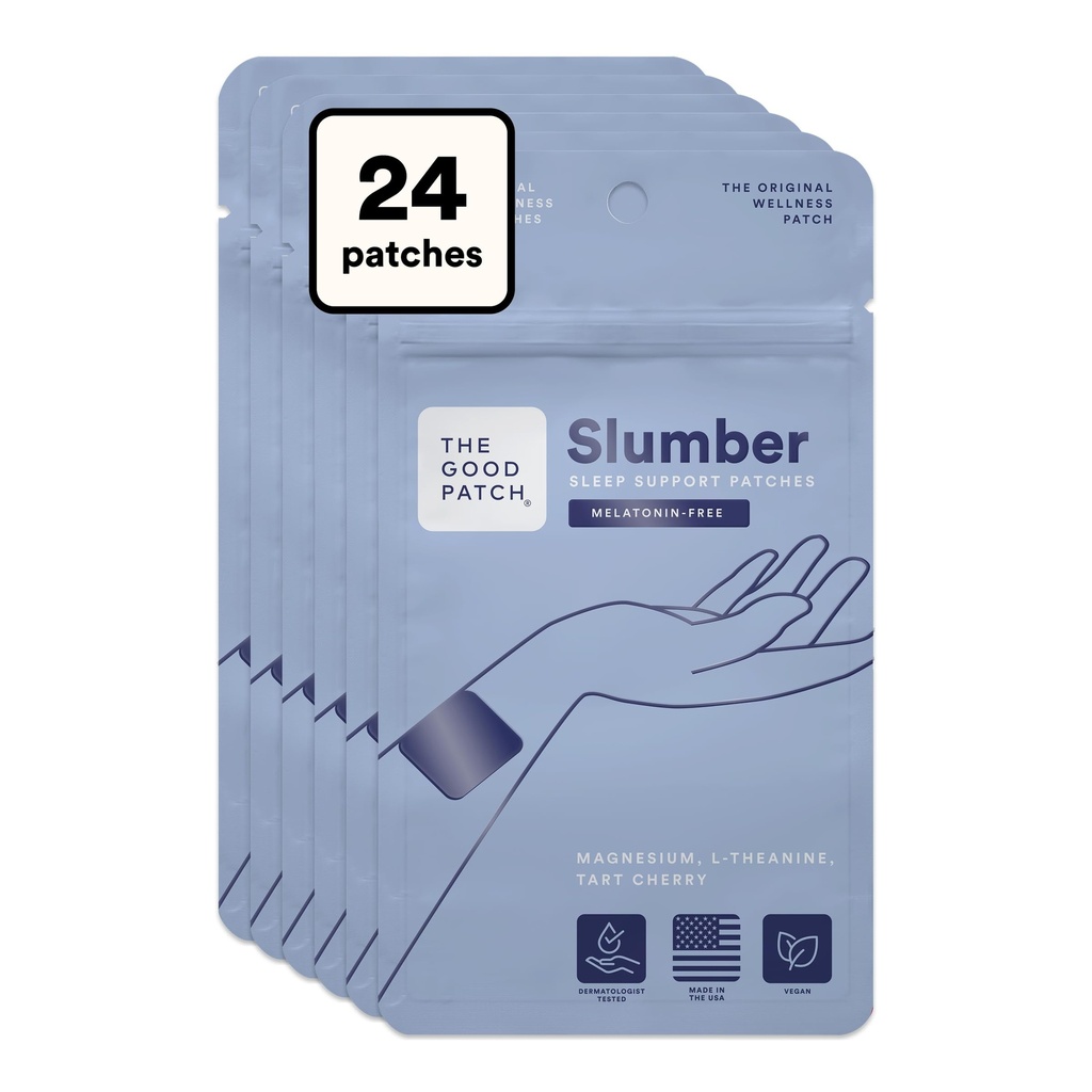 The Good Patch Slumber Sleep Patch (24 Total Patches) | Melatonin-Free Patch with L-Theanine, Magnesium and Tart Cherry for Bedtime, Relaxation, Overnight Wind Down and Rest