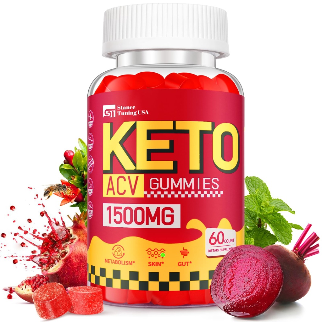 Keto ACV Gummies per la perdita di peso - Delizioso 1500MG Aceto di sidro di mele con Madre, Probiotici, Vitamine B6 & B12 - Zucchero Libero, Vegan & Non-GMO - Supporti Salute Gut, Metabolismo & Fat Burn for Women