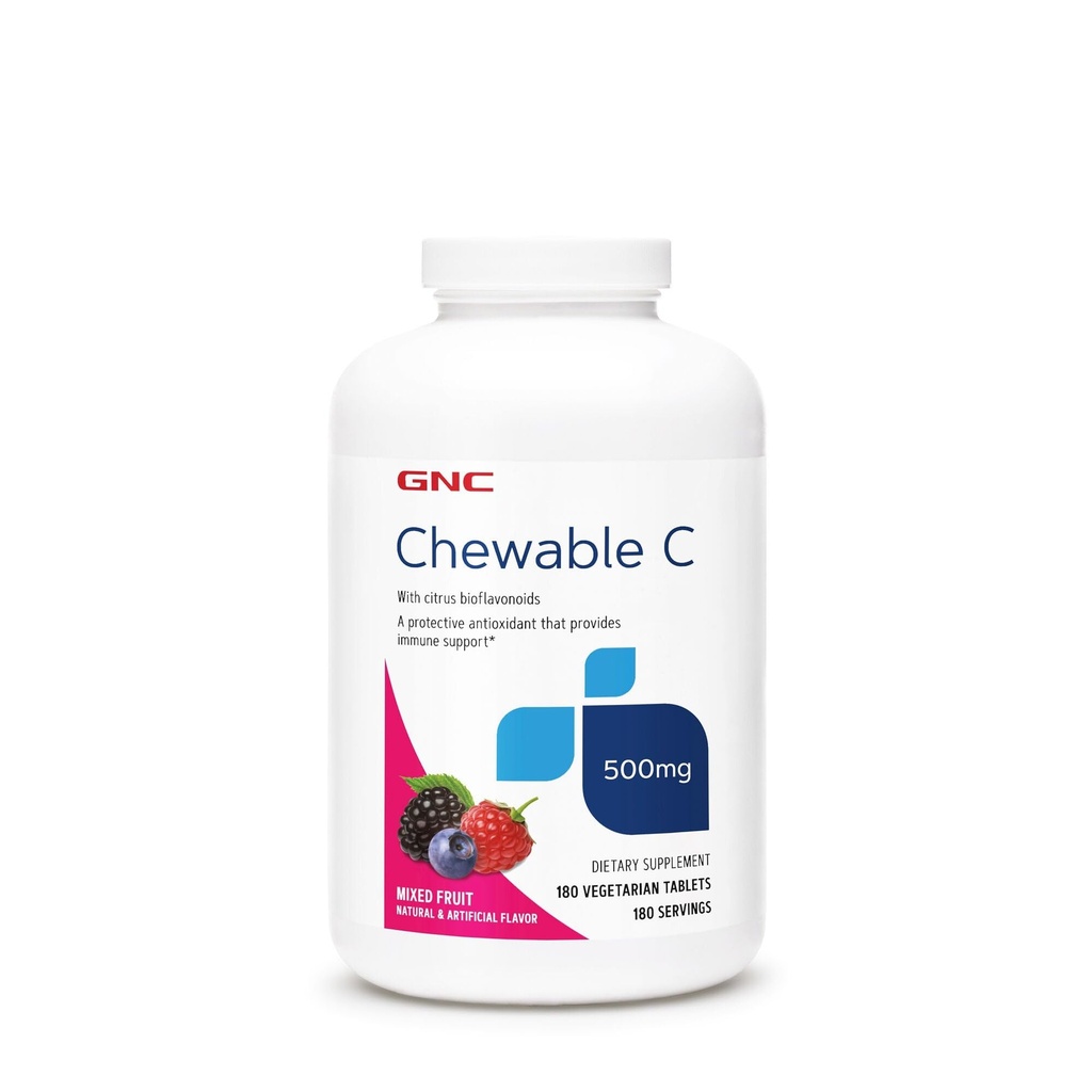 GNC Vitamina C 500mg, Fornisce supporto immunitario, Frutta mista, 180 Serve