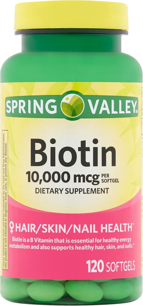 Integratore alimentare Biotina della Valle di Primavera, 10.000 mg, 120 Softgels