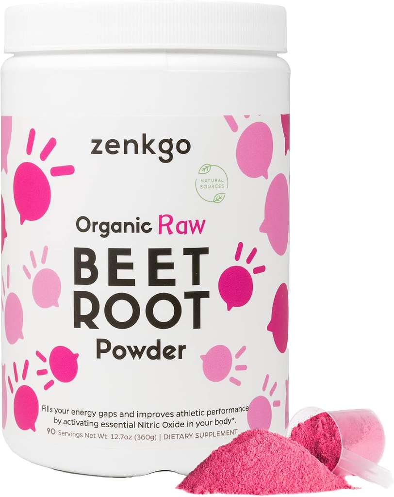 Polvere di succo di barbabietola organica, da estratto di barbabietola cruda, alta concentrazione e maggiore potenza, nitriti naturali e antiossidanti per disintossicazione, energia, circolazione, recupero di allenamento, superfood giornalieri(12.7 Oz)