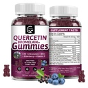 Gummie di Quercetina con Bromelain 2378mg - Blend with Elderberry, Echinacea Purpurea Extract, Zinc, Vitamina C,D3,K2, Supporti complessi Immune, Cardiovascolare & Respiratory, Gummy Vegan per Adulti & Kid