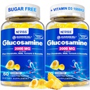 Zucchero senza Glucosamina Filled Gummies - Glucosamine Supplement Plus Chondroitin, MSM, Turmerico, Boswellia, Acido Ialuronico, Vitamina D3 & Zinc, 120 Gummies, 60 Serve