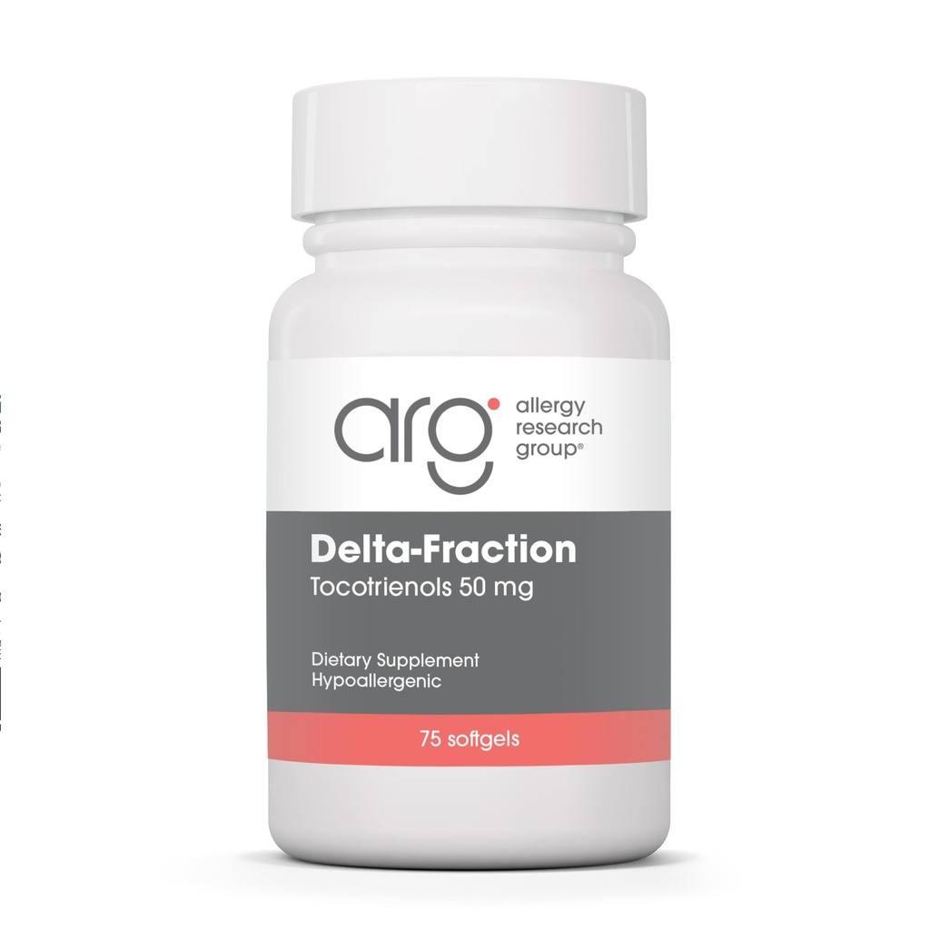 Allergy Research Group Delta-Fraction Tocotrienols Supplement - 50 mg Vitamina E, Annatto, Gamma, Tocotrienols Only, Tocopherol-Free, Hypoallergenic, Softgels - 75 Count