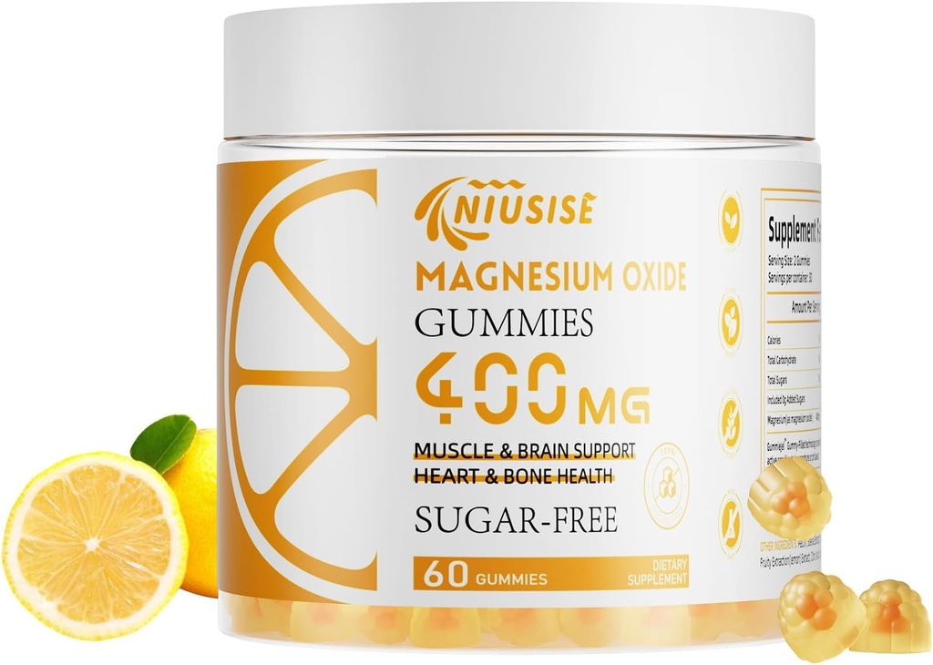 Magnesio Ossido Gummies per gli uomini e le donne, Facilmente assorbito Magnesio Gummies supplemento per il muscolo, Bone e il supporto cardiaco, Magnesio complesso supplemento 400mg