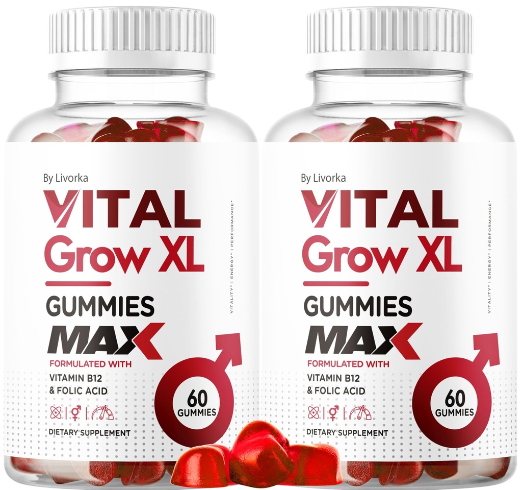 (2 Pack) Vital Grow XL Gummies Uomo - Performance Gummies 1050MG Vital GrowXL Blend, Vital Growth Gummy Advanced Gomitas Formula, 120 Gummies per 2 Mesi