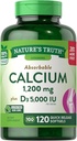 La Verità della Natura Assorbibile Calcio 1200 mg Plus D3 5000 IU per Serving Quick Release Softgels - 120 ct, Confezione da 2