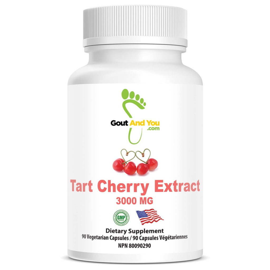 Estratto di ciliegia di Gout e si Tart | 3000 mg per servire | 90 capsule vegetariane | senza glutine