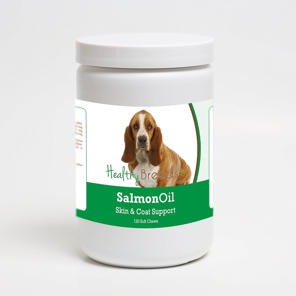 Allevamenti sani Basset Hound Salmon olio Soft Chews 120 conte