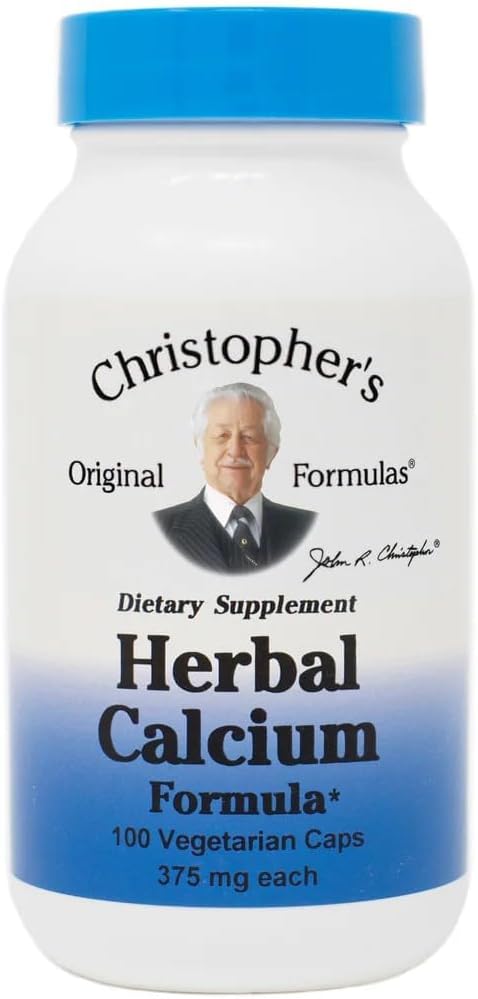 Christopher's Original Formulas Herbal Calcium, Natural Bone Support, 100 Caps, Confezione da 1