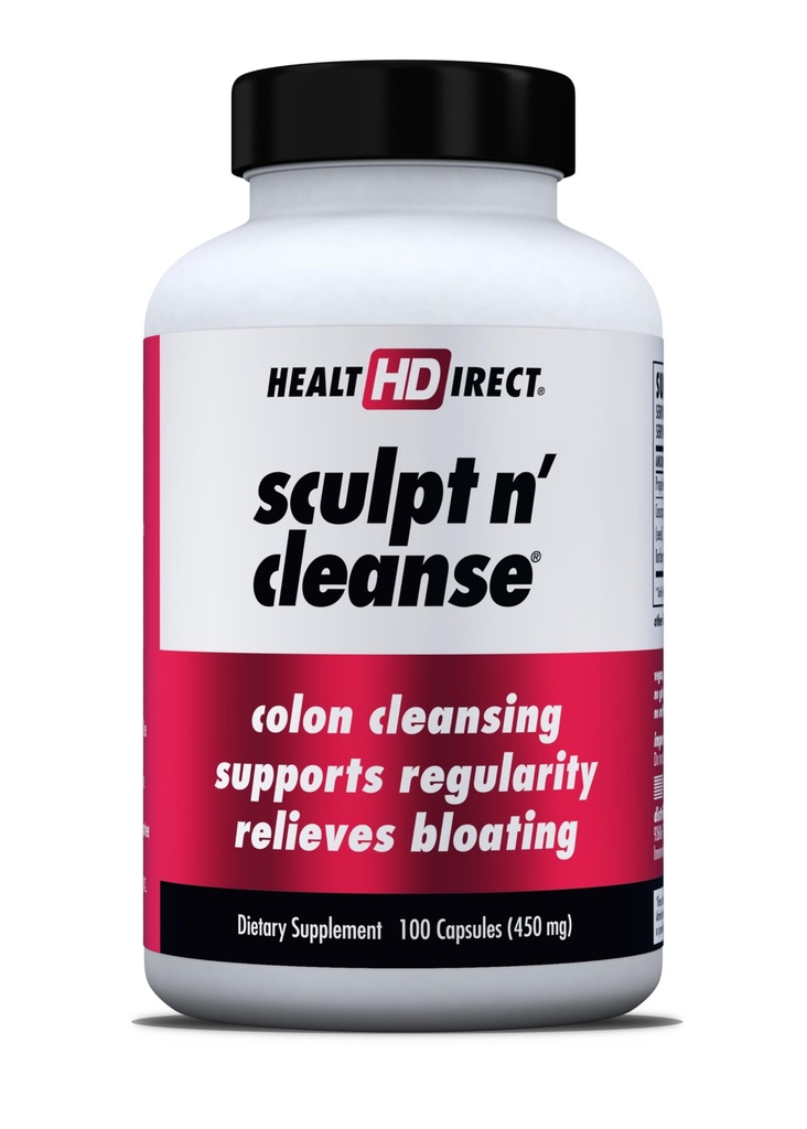 HEALTH DIRECT Sculpt n' Cleanse - Herbal Colon Cleanse for Digestive Health & Regularity - Natural Detox & Gut Flush Supplement - 100 capsule vegetali