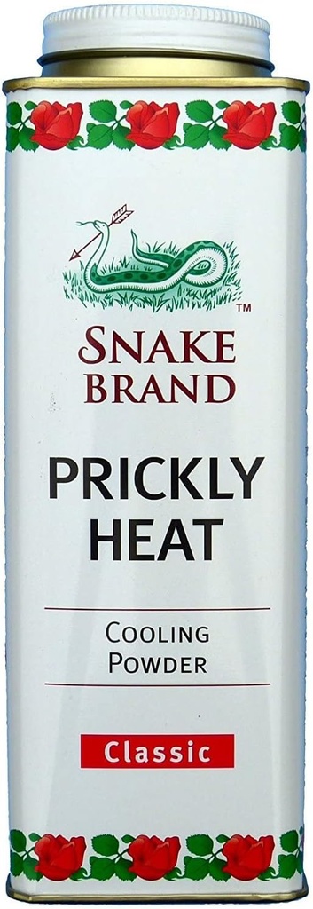 Polvere di raffreddamento ad acqua calda Prickly del marchio Snake per uso quotidiano - Anti-Chafing, Rilievo del rash del calore, Scent originale classico (9.9 Oz / 280g)