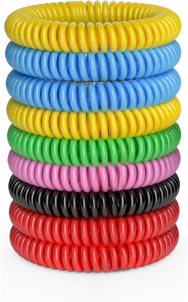 12 Pack Braccialetti di zanzara, fasce di zanzara per adulti e bambini con individualmente Wrapped & DEET Braccialetti, naturali e impermeabili Citronella per escursionismo