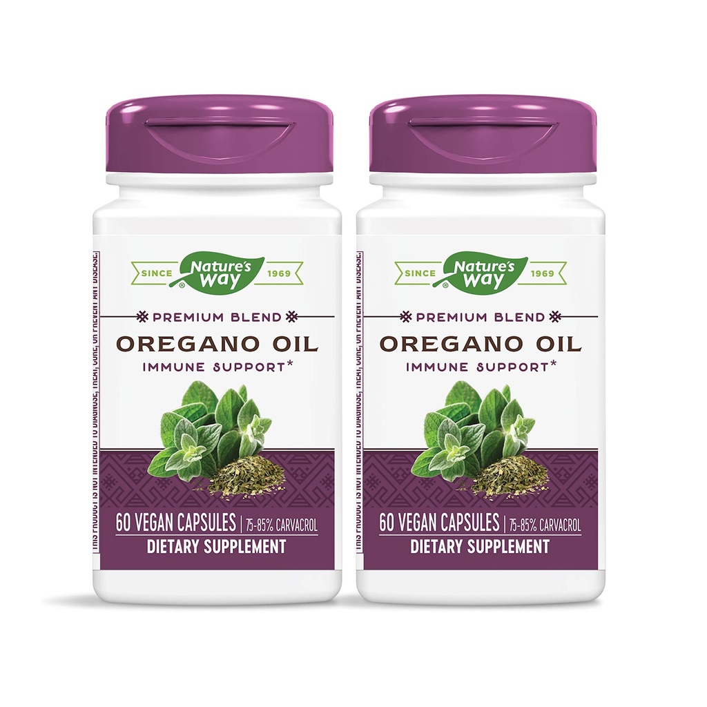 Via Natura Olio di origano 75-85% Carvacrol per capsula, Vegetariano, 60 capsule vegetariane, Confezione da 2