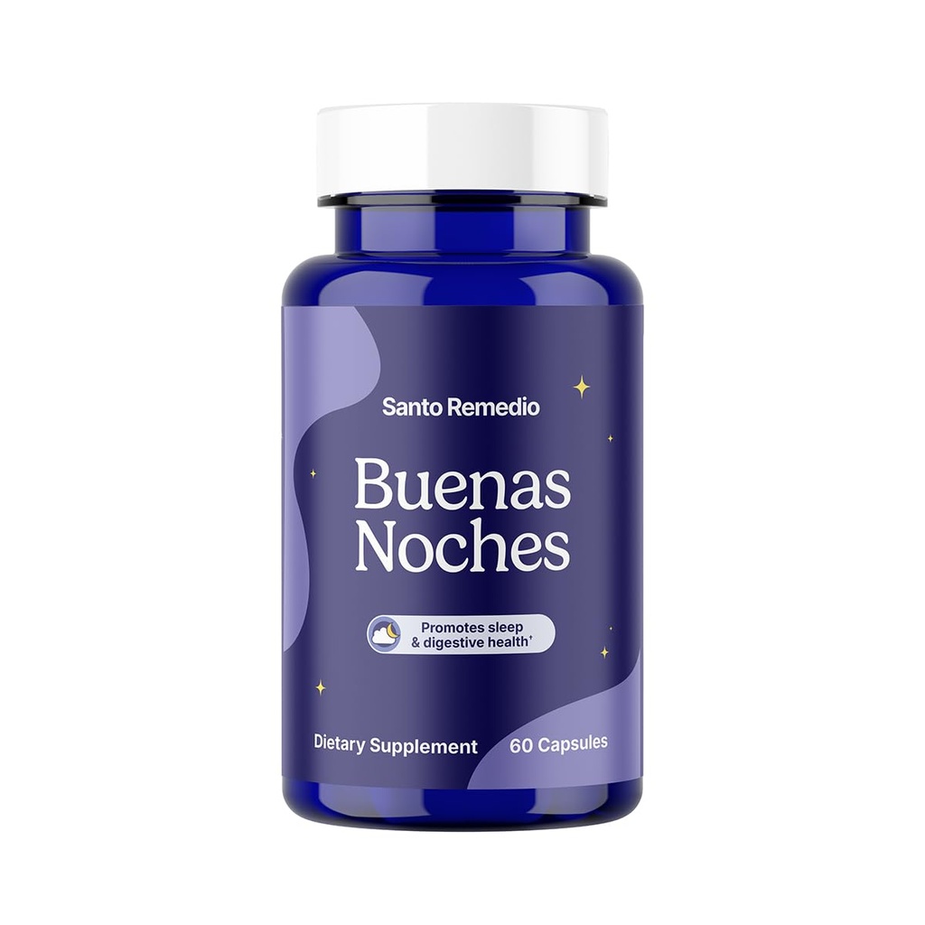 Santo Remedio Buenas Noches, promuove il sonno, sostiene la salute digestiva, contiene Zylaria®, DE111® (Probiotici), Melatonina