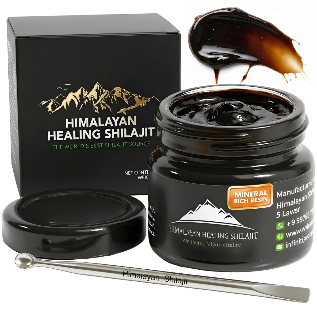 Resina di Shilajit del grado dell'oro per gli uomini e le donne | 500MG Potenza massima | Lab testato 100% Shilajit organico con 85+ minerali di trace & acido Fulvic per il fuoco, l'energia e l'immunità 30 Gram