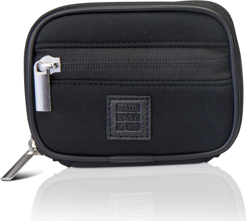 Facilità Kit Pill Case - Organizzatore di Medicina Settimanale con Rimovibile Vitamina & Supplemento Box - Neoprene Premium per Accessorio Per Borse da Viaggio (Nero)