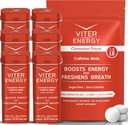 Viter Energy Original Caffeine Mints Cinnamon Flavor 6 Pack e 1/2 Pound Bulk Bag Bundle - 40mg Caffeina, B Vitamine, Sugar Free, Vegan, Powerful Energy Booster per Focus e Alertness