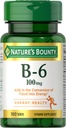 La vitamina B6 100mg di Bounty della natura - Supporta il metabolismo energetico e la salute del sistema nervoso, 100 Ct
