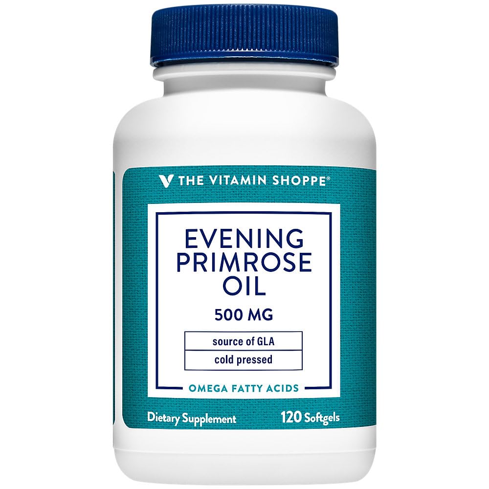 La Vitamina Shoppe Sera Primrose Olio 500MG, Fonte Naturale di GLA (Gammia Linolenic Acid), Supplemento per la Salute e l'equilibrio ormonale delle donne (120 Softgels)