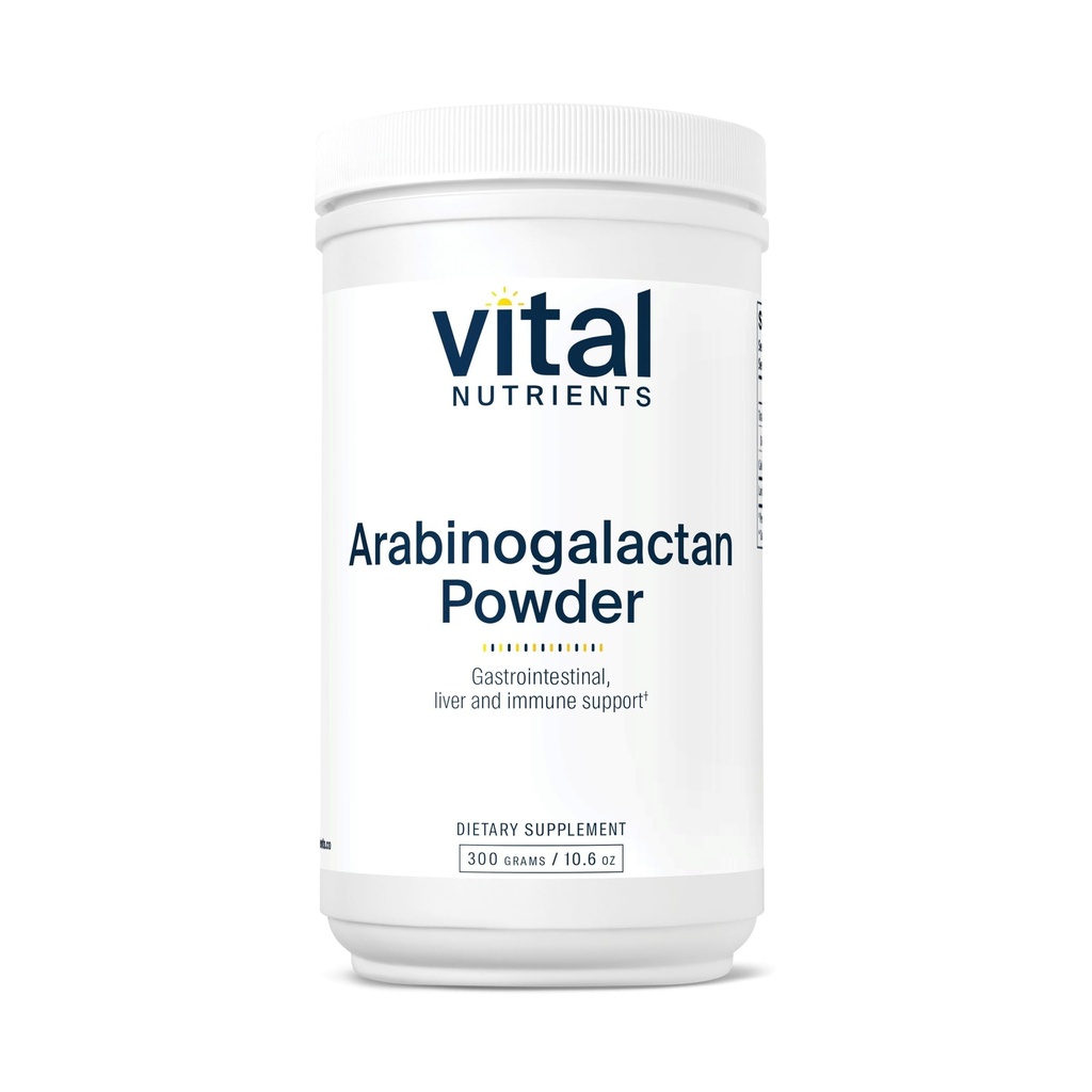 Polvere Arabinogalactan - Vegan Prebiotic Fiber Supplemento per la salute del GI, fegato e supporto immunitario* - Gluten, Latticini, Soia Free - Non-GMO - 300g