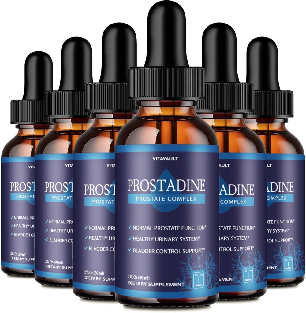 Prostadina, Potent Prostate Support Liquid Drops, Prostadina ad alta frequenza per il benessere globale della prostata, Easy-to-Use Dropper Form (6 Pack)