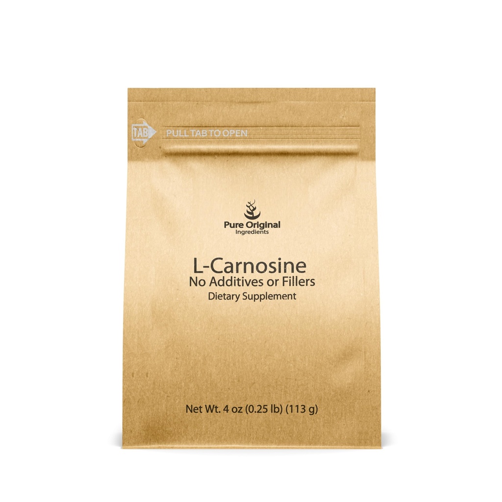 PURE ORIGINAL INGREDIENTI L-Carnosina Polvere (4 oz), Supplemento dietetico, Verified Lab, Nessun Additivo o Filler