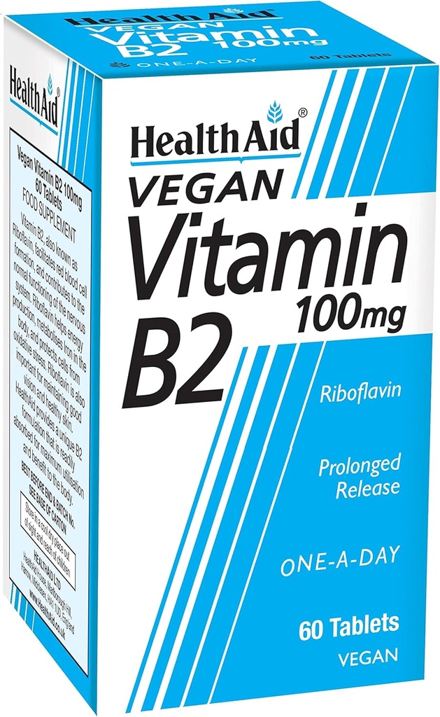 Vitamina B2 (Riboflavin) 100mg - Prolungato rilascio 60 compresse
