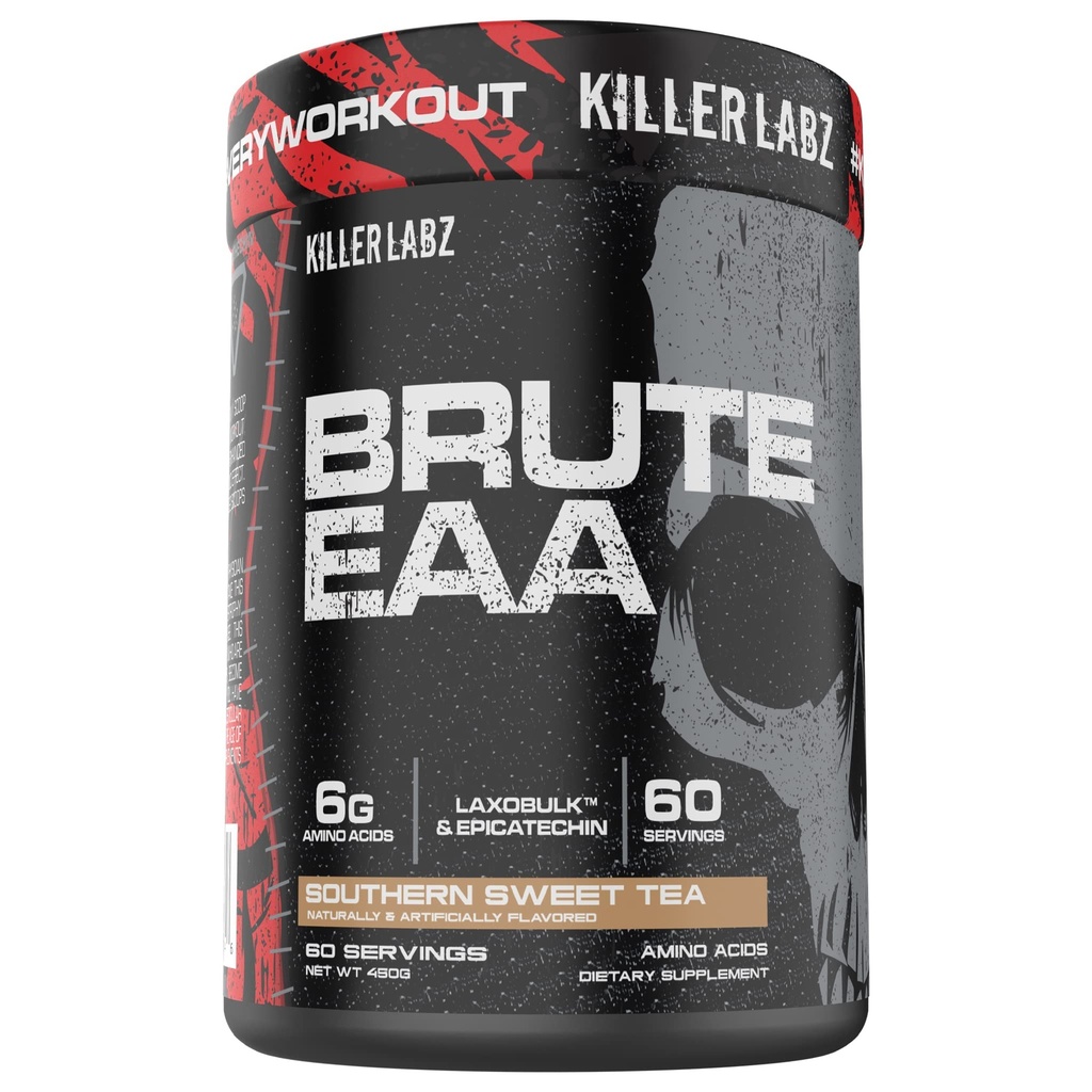 KILLER LABZ Brute EAA catena ramificata e aminoacidi essenziali | 6g di aminoacidi per accelerare il recupero e massa magra Gains 60 Servings (Sud Sweet Tea)